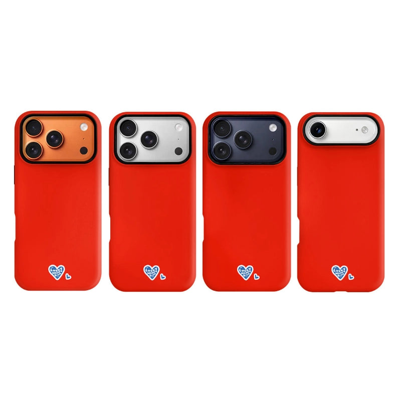 "Lucky Happy Rich" Heart Case for iPhone 13-17 PM | MagSafe 2-in-1 Film | Glossy/Matte