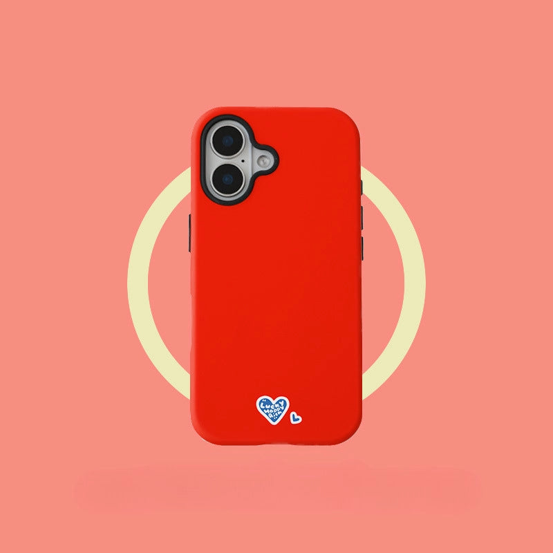 "Lucky Happy Rich" Heart Case for iPhone 13-17 PM | MagSafe 2-in-1 Film | Glossy/Matte