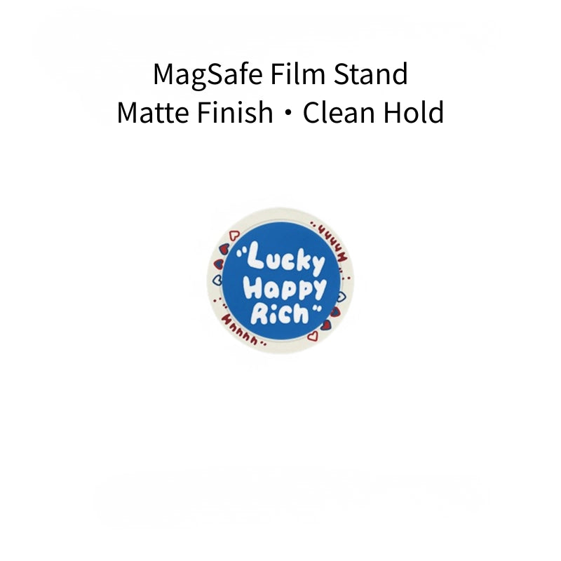 "Lucky Happy Rich" Heart Case for iPhone 13-17 PM | MagSafe 2-in-1 Film | Glossy/Matte
