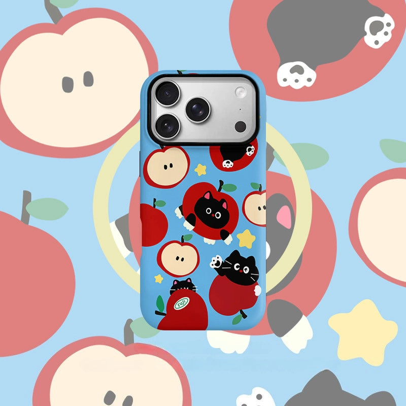 "Maomi" Apple Cat Art MagSafe iPhone Case – Glossy Finish