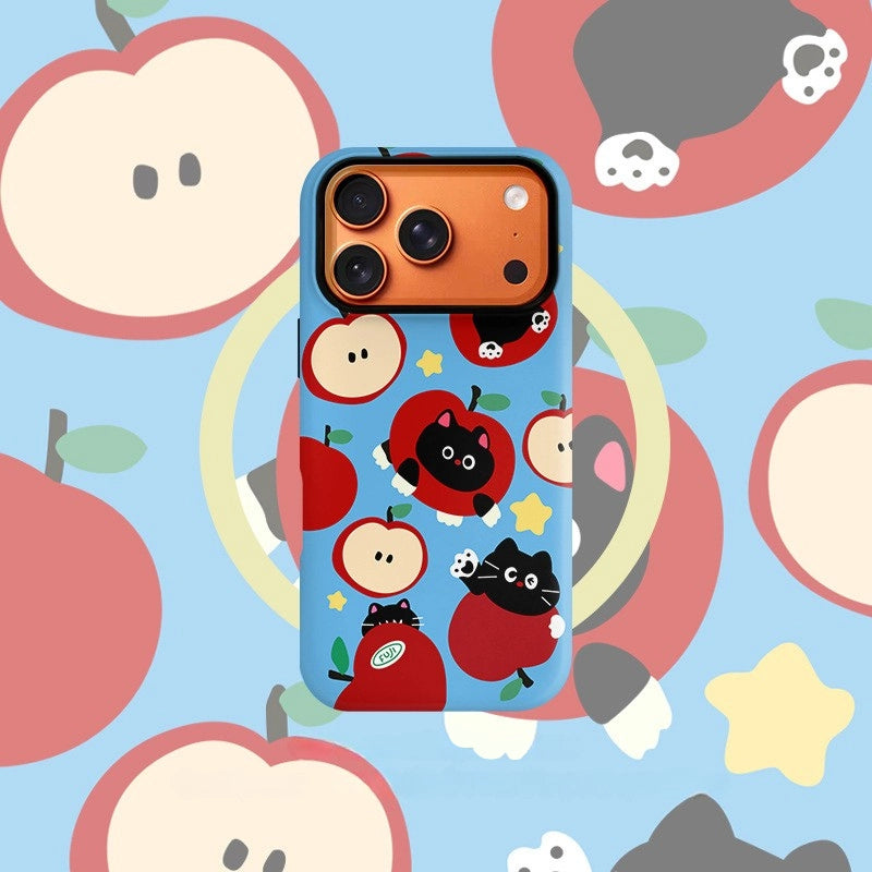 "Maomi" Apple Cat Art MagSafe iPhone Case – Matte Finish