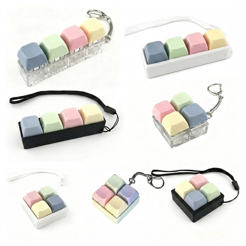 Morandi Pastel Spectrum Multi-Layout Keyboard Fidget Toy | Clicky Mechanical Buttons | Mini Keyboard Clicker | Stress Relief Fidget | ASMR Toy