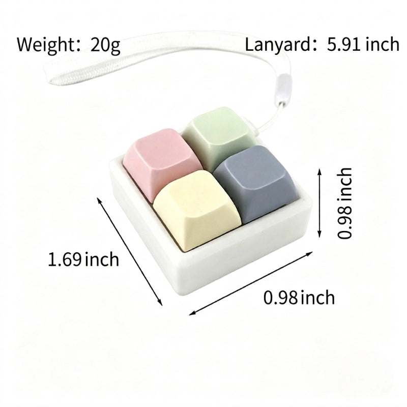 Morandi Pastel Spectrum Multi-Layout Keyboard Fidget Toy | Clicky Mechanical Buttons | Mini Keyboard Clicker | Stress Relief Fidget | ASMR Toy