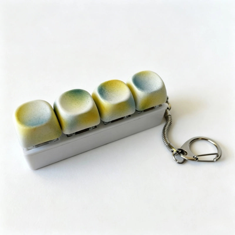 Moss Gradient 4-Key Keyboard Fidget Toy | Clicky Mechanical Buttons | Mini Keyboard Clicker | Stress Relief Fidget | ASMR Toy