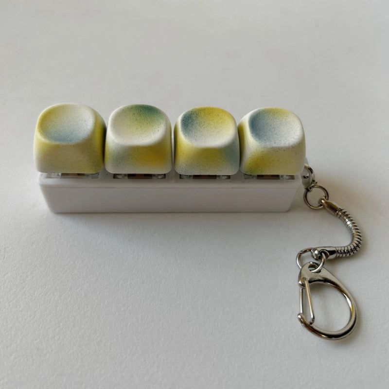 Moss Gradient 4-Key Keyboard Fidget Toy | Clicky Mechanical Buttons | Mini Keyboard Clicker | Stress Relief Fidget | ASMR Toy