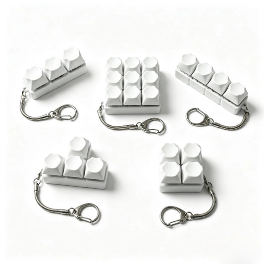 Paw-fect Pure White Multi-Key Keyboard Fidget Toy | Clicky Mechanical Buttons | Mini Keyboard Clicker | Stress Relief Fidget | ASMR Toy