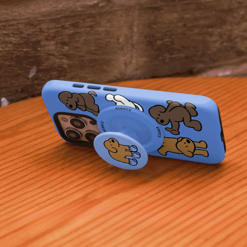 Playful Socks Puppy Case for iPhone 13-17 PM | MagSafe 2-in-1 Film | Glossy/Matte