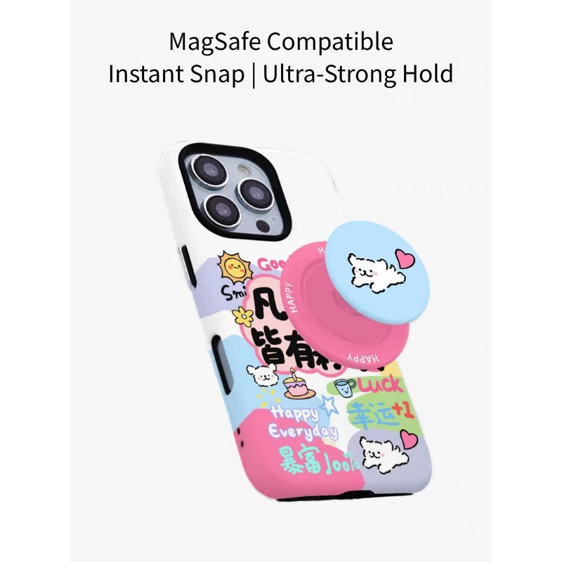 Positive Manifestation Puppy Aesthetic MagSafe iPhone Case