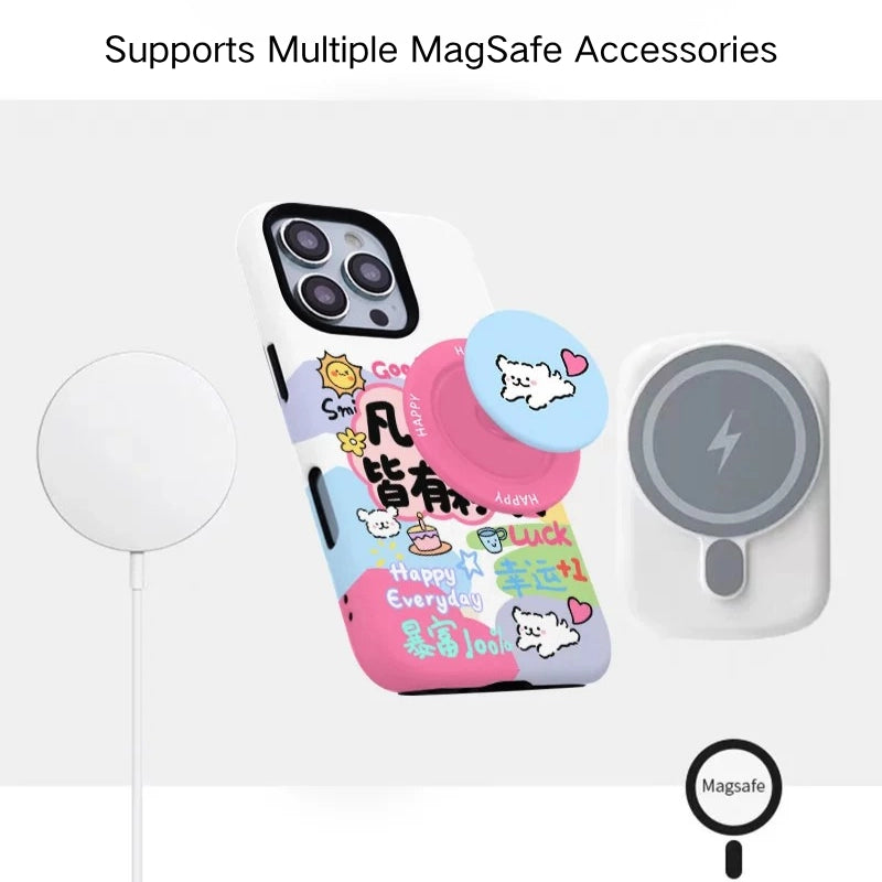 Positive Manifestation Puppy Aesthetic MagSafe iPhone Case