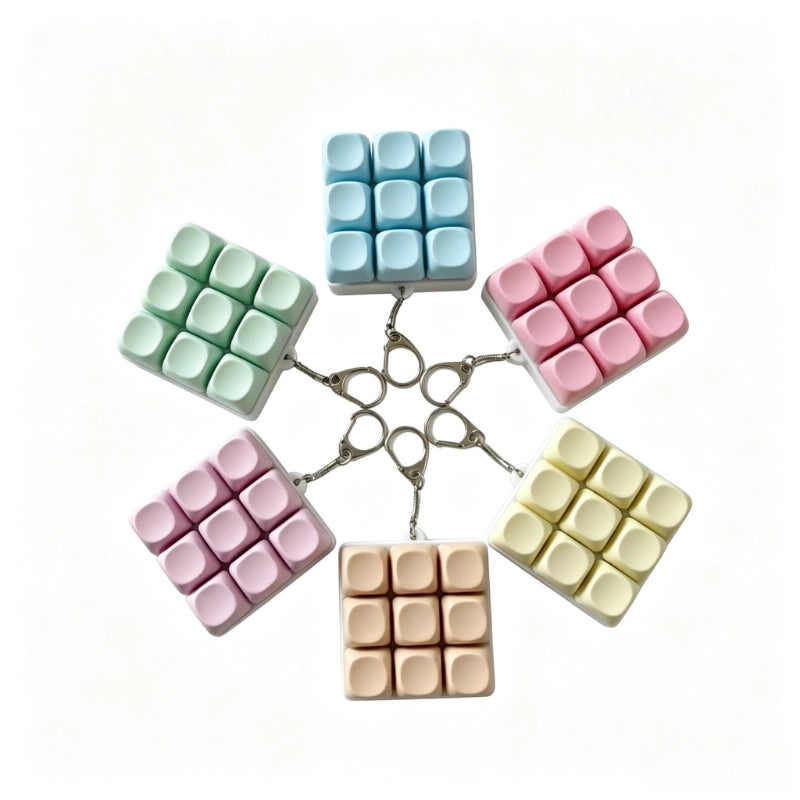 Premium Solid Macaron 9-Key Keyboard Fidget Toy | Clicky Mechanical Buttons | Mini Keyboard Clicker | Stress Relief Fidget | ASMR Toy
