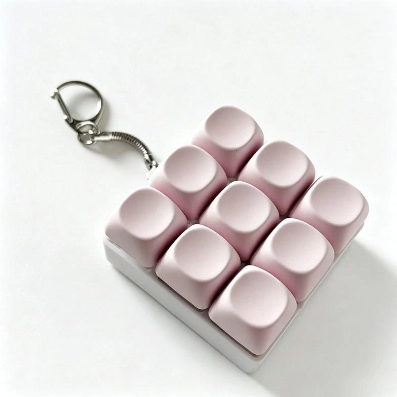 Premium Solid Macaron 9-Key Keyboard Fidget Toy | Clicky Mechanical Buttons | Mini Keyboard Clicker | Stress Relief Fidget | ASMR Toy