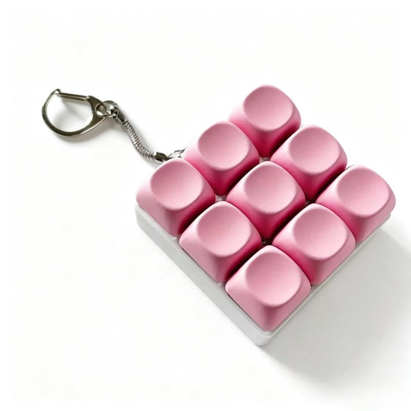 Premium Solid Macaron 9-Key Keyboard Fidget Toy | Clicky Mechanical Buttons | Mini Keyboard Clicker | Stress Relief Fidget | ASMR Toy