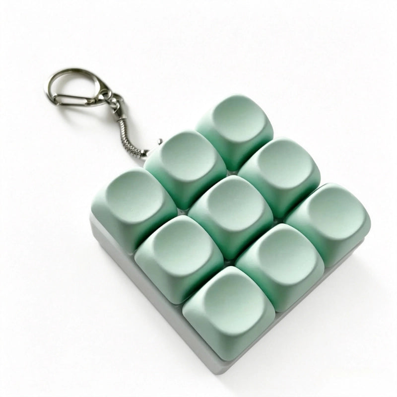 Premium Solid Macaron 9-Key Keyboard Fidget Toy | Clicky Mechanical Buttons | Mini Keyboard Clicker | Stress Relief Fidget | ASMR Toy