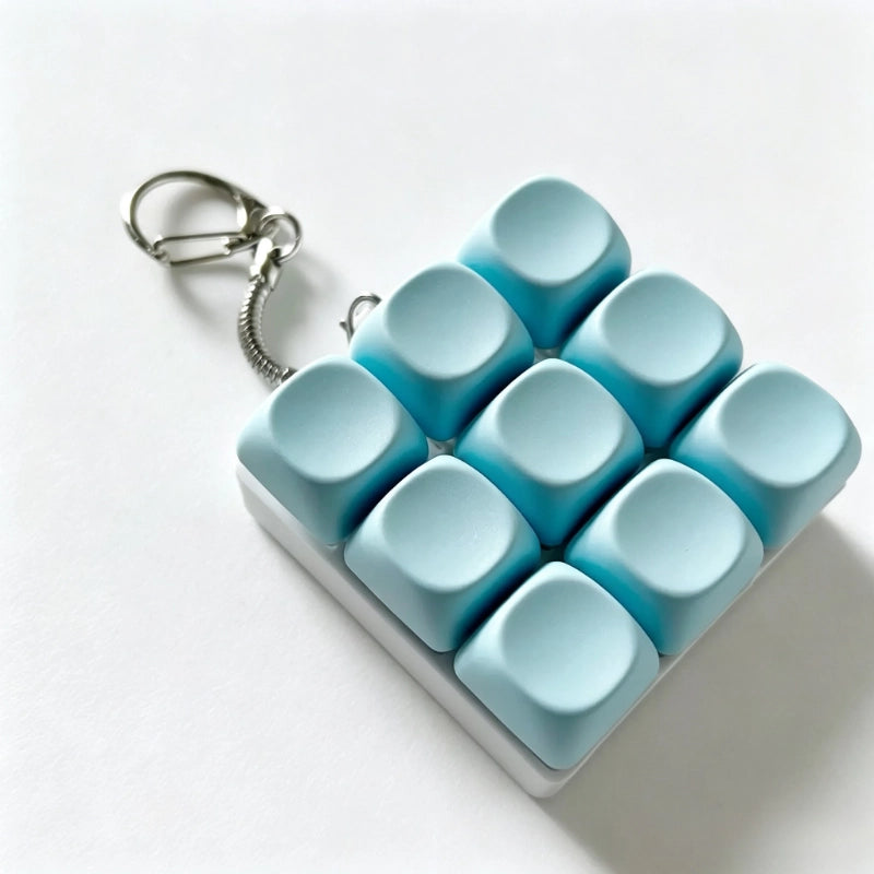 Premium Solid Macaron 9-Key Keyboard Fidget Toy | Clicky Mechanical Buttons | Mini Keyboard Clicker | Stress Relief Fidget | ASMR Toy