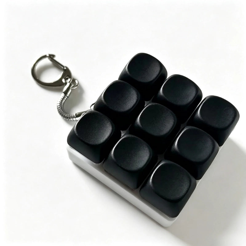 Premium Solid Macaron 9-Key Keyboard Fidget Toy | Clicky Mechanical Buttons | Mini Keyboard Clicker | Stress Relief Fidget | ASMR Toy