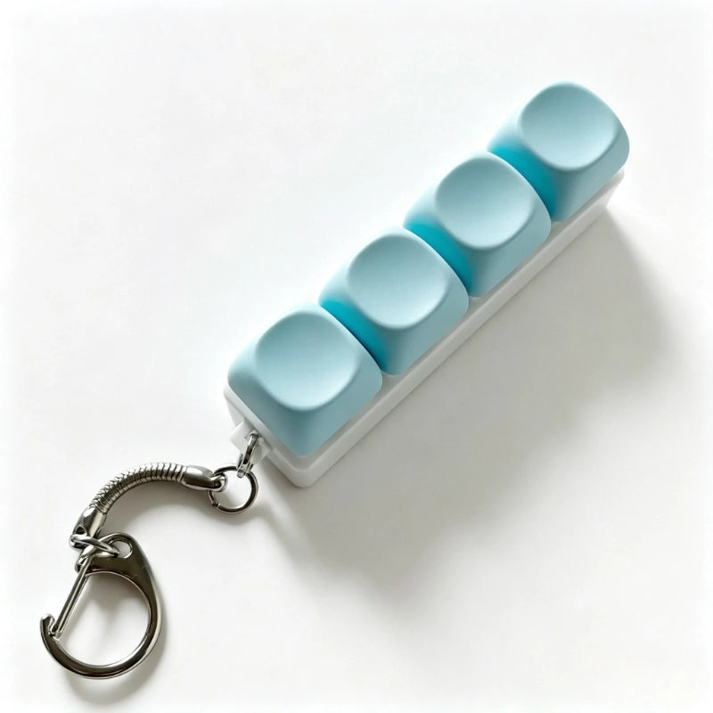 Premium Solid Macaron 9-Key Keyboard Fidget Toy | Clicky Mechanical Buttons | Mini Keyboard Clicker | Stress Relief Fidget | ASMR Toy