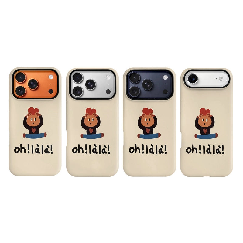 Quirky Oh! là là Sporting Bear Case for iPhone 13-17 PM | MagSafe 2-in-1 Film | Glossy/Matte