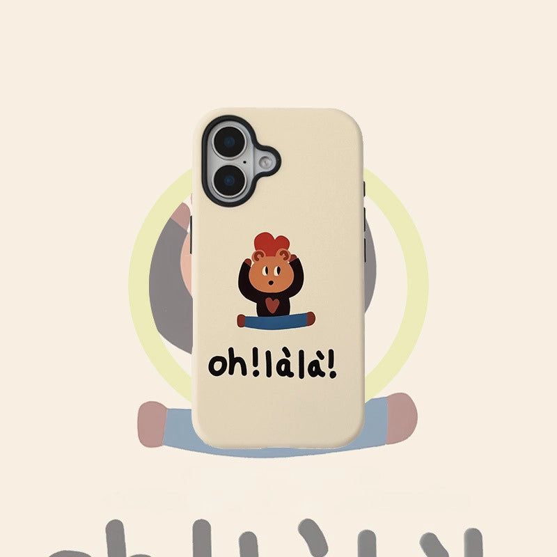Quirky Oh! là là Sporting Bear Case for iPhone 13-17 PM | MagSafe 2-in-1 Film | Glossy/Matte