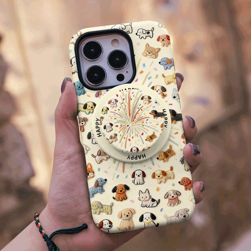 Stellar Fireworks Puppy Aesthetic Case for iPhone 13-17 PM | MagSafe 2-in-1 Film | Glossy/Matte