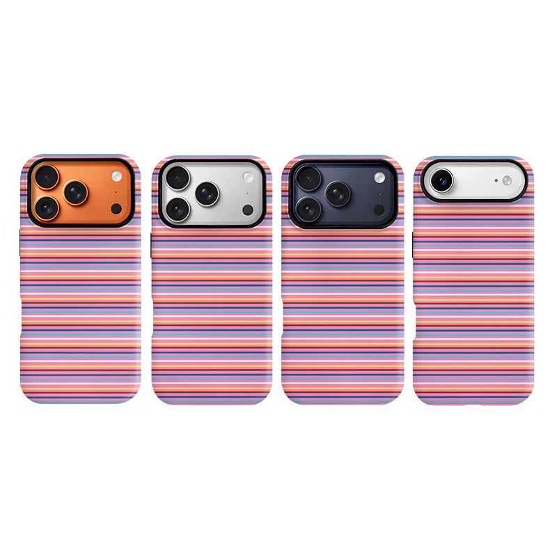 Striped Heartbeat Pattern MagSafe iPhone Case