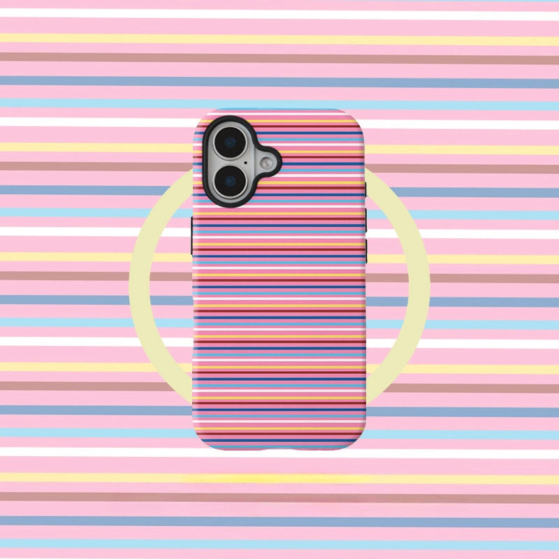 Striped Heartbeat Pattern MagSafe iPhone Case