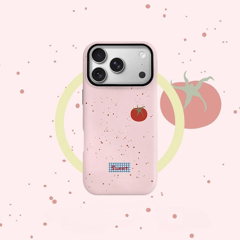 Sweet Tomato Illustration MagSafe iPhone Case – Glossy Finish
