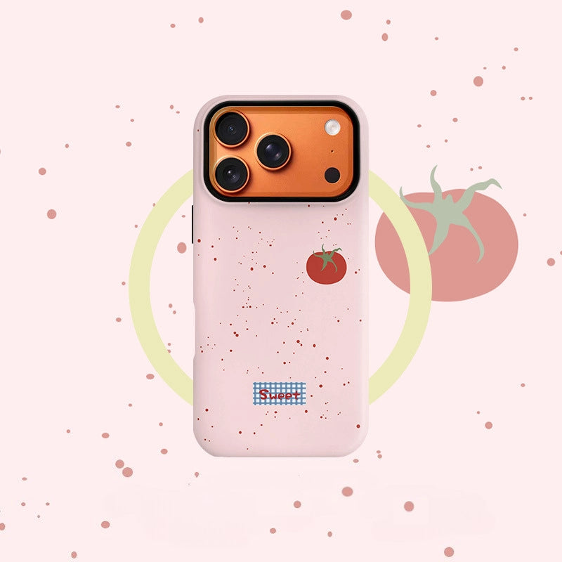 Sweet Tomato Illustration MagSafe iPhone Case – Matte Finish