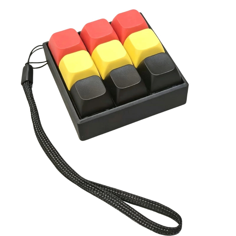 Tricolor Spectrum 9-Key Keyboard Fidget Toy | Clicky Mechanical Buttons | Mini Keyboard Clicker | Stress Relief Fidget | ASMR Toy