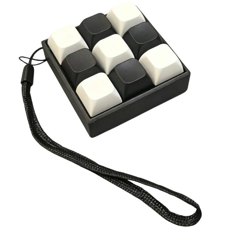 Tricolor Spectrum 9-Key Keyboard Fidget Toy | Clicky Mechanical Buttons | Mini Keyboard Clicker | Stress Relief Fidget | ASMR Toy