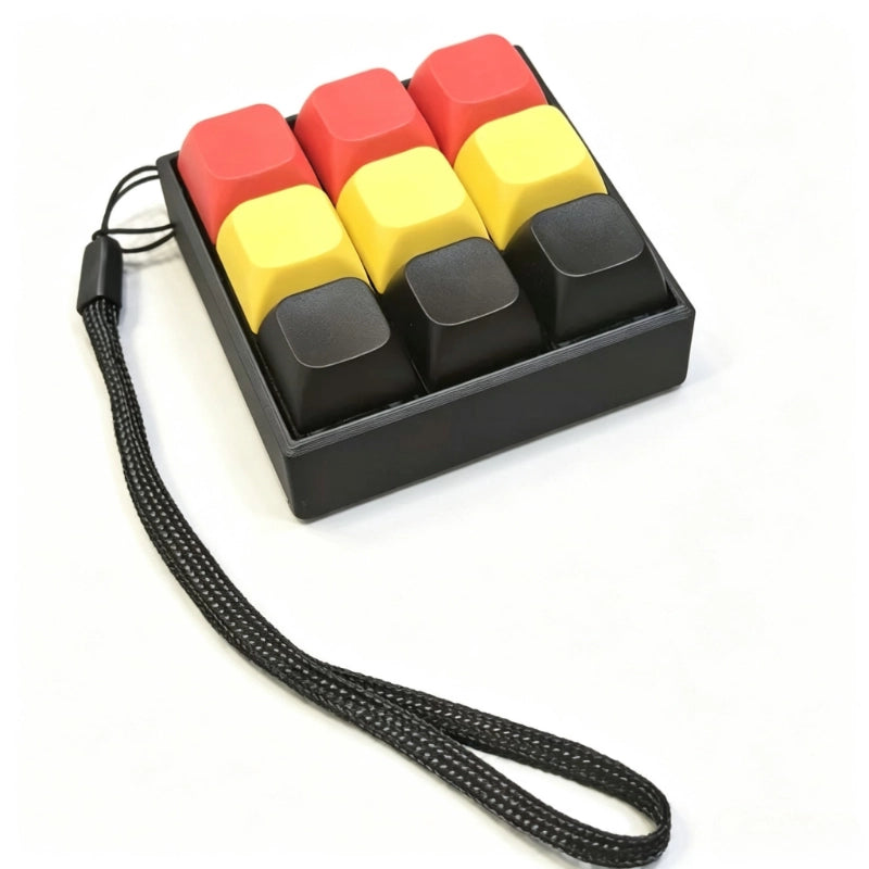 Tricolor Spectrum 9-Key Keyboard Fidget Toy | Clicky Mechanical Buttons | Mini Keyboard Clicker | Stress Relief Fidget | ASMR Toy