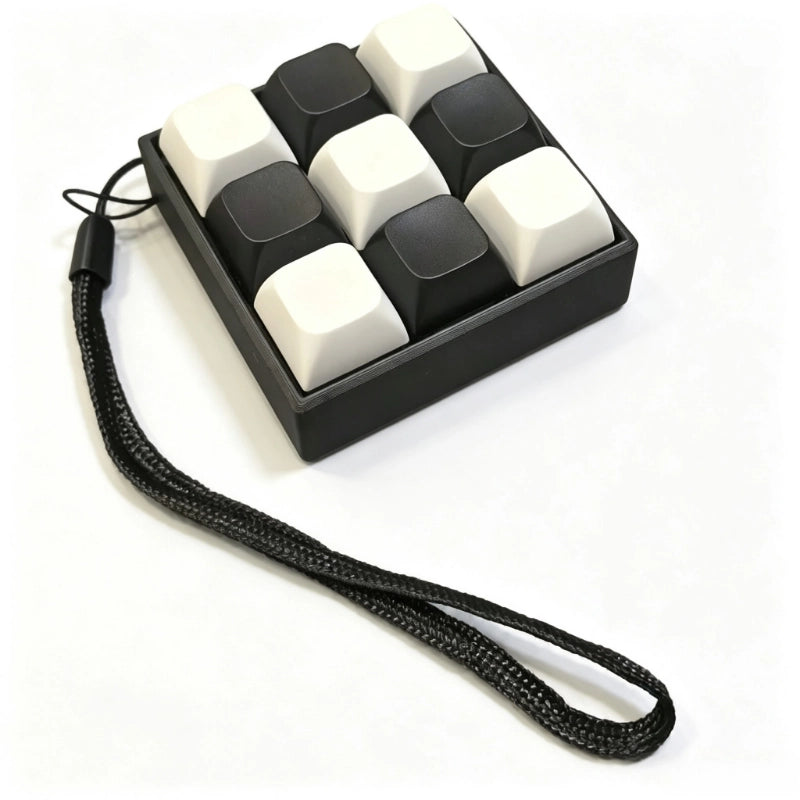 Tricolor Spectrum 9-Key Keyboard Fidget Toy | Clicky Mechanical Buttons | Mini Keyboard Clicker | Stress Relief Fidget | ASMR Toy