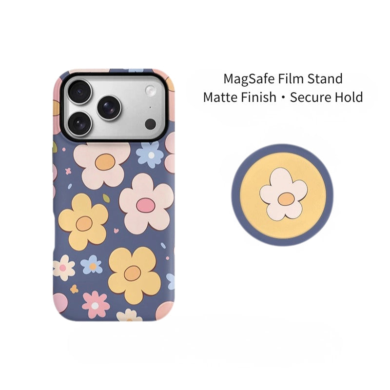 Vibrant Floral Pattern Case for iPhone 13-17 PM | MagSafe 2-in-1 Film | Glossy/Matte