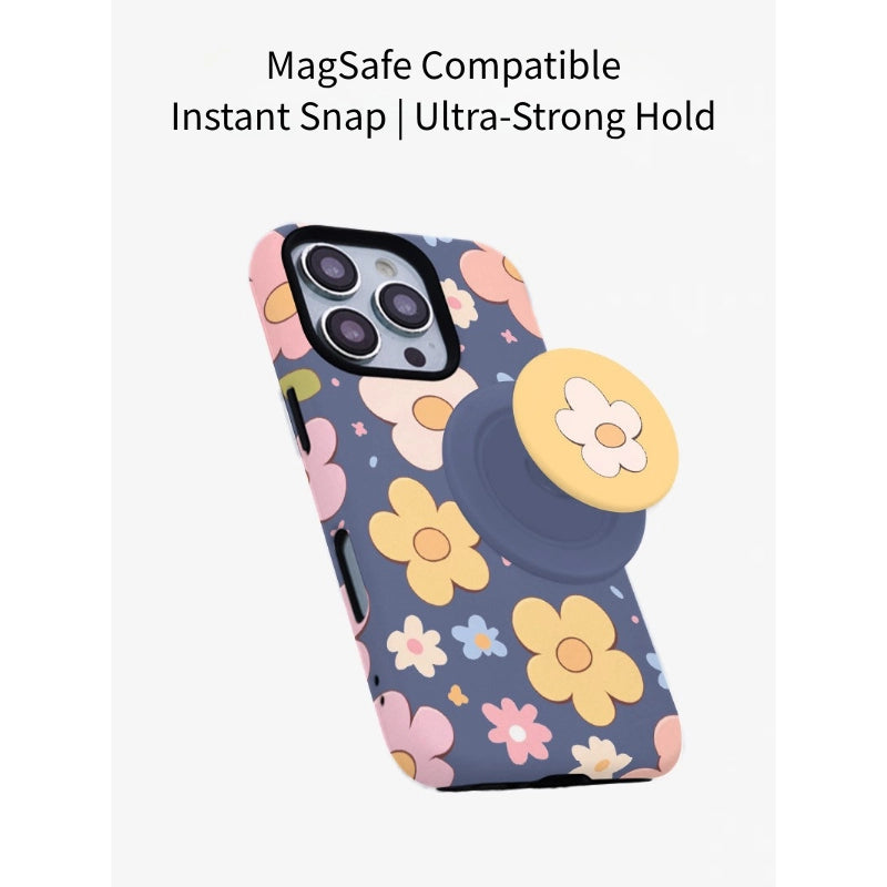 Vibrant Floral Pattern Case for iPhone 13-17 PM | MagSafe 2-in-1 Film | Glossy/Matte