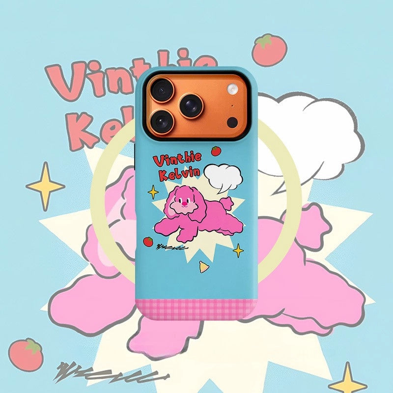 Vinthie Kelvin Pink Puppy MagSafe iPhone Case – Matte Finish