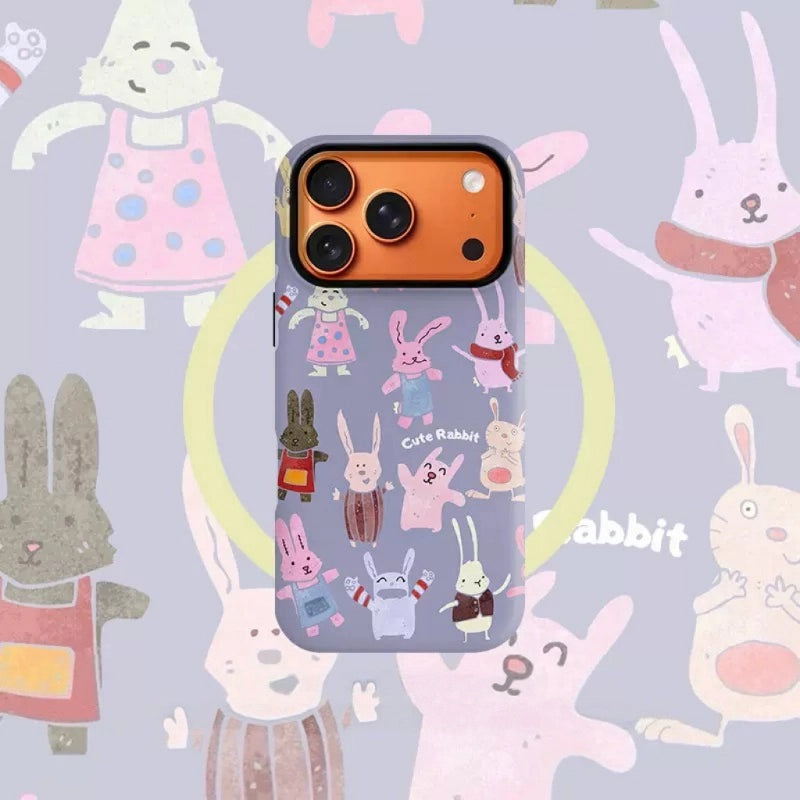 Whimsical Garden Rabbit MagSafe iPhone Case – Matte Finish